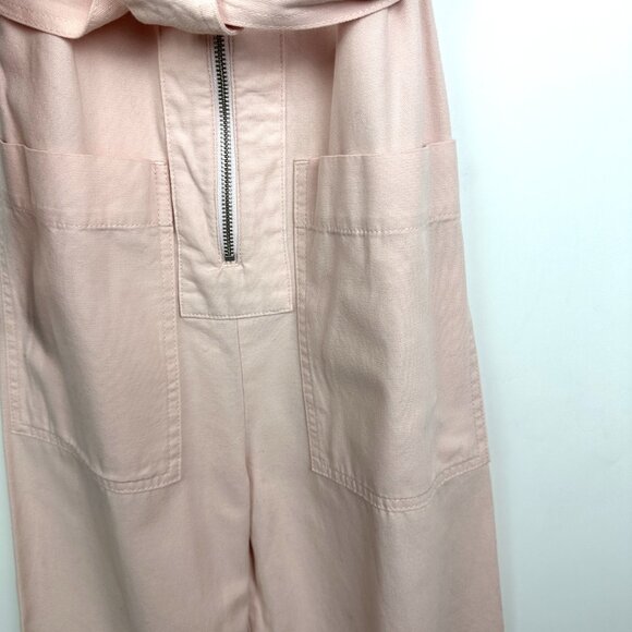 Whistles Alex Zip Front Tie Waist Sleeveless Jumpsuit Pale Pink Size 2 - Picture 6 of 12